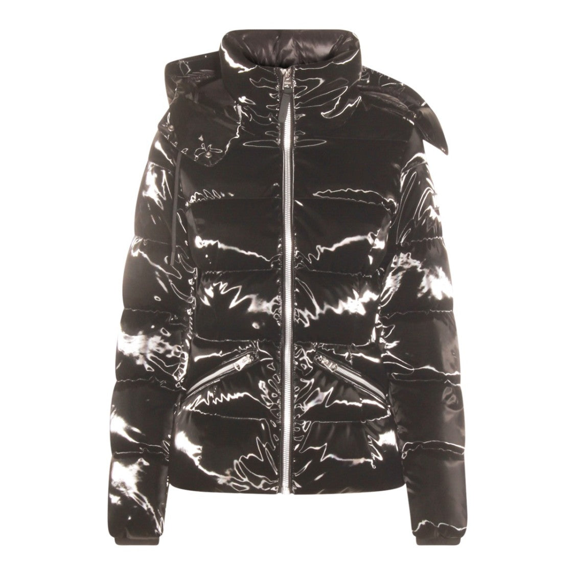 Mackage Black Quilted Hooded High Collar Nylon Down Jacket