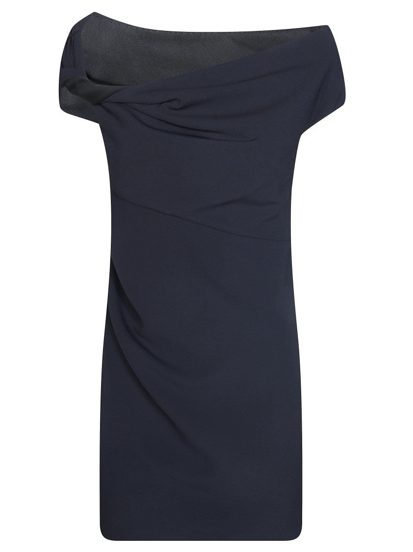 Pinko Carasino Technical Crepe Off-Shoulder Mini Dress