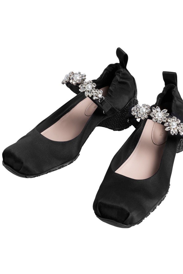 Simone Rocha Black Ballet Runner Hybrid Sneakers
