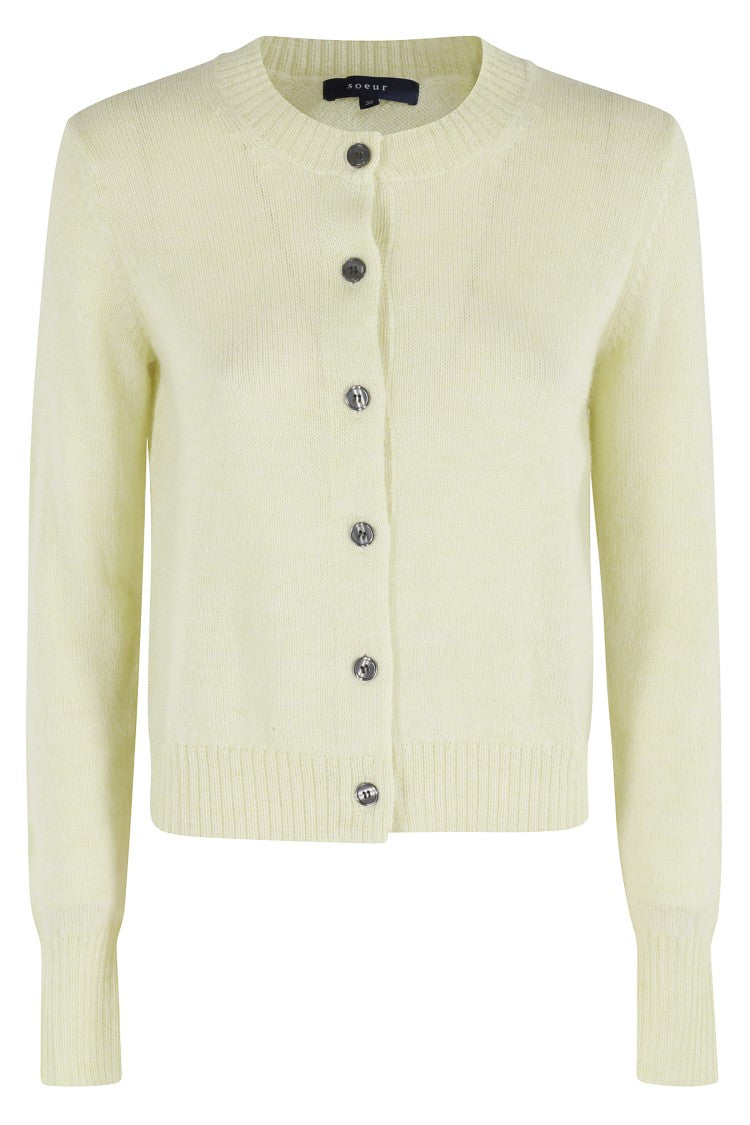 Soeur Griffith Cropped Soft Knit Cardigan