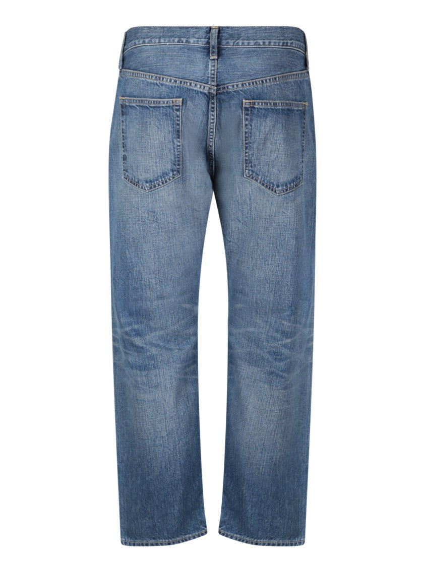 Junya Watanabe Mid-Rise Blue Jeans With Contrast Stitching