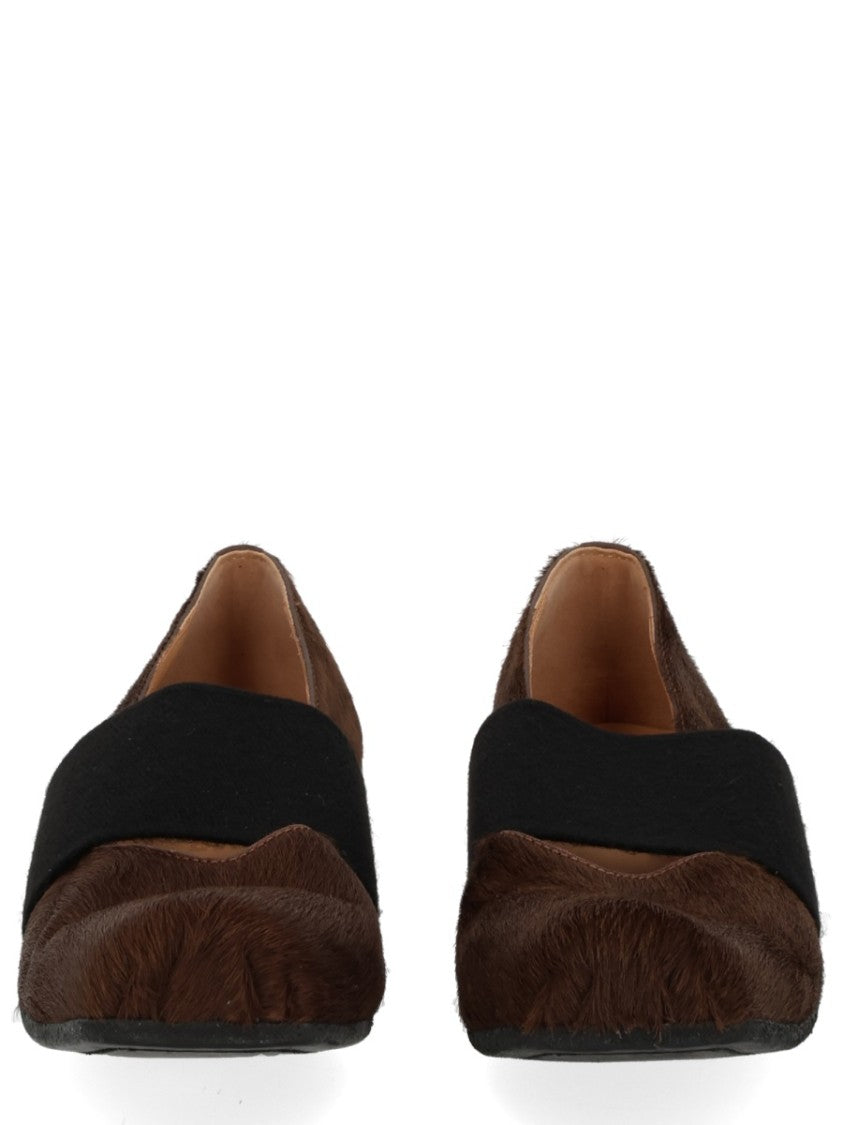 Uma Wang Square Toe Ballerina Textured Flats