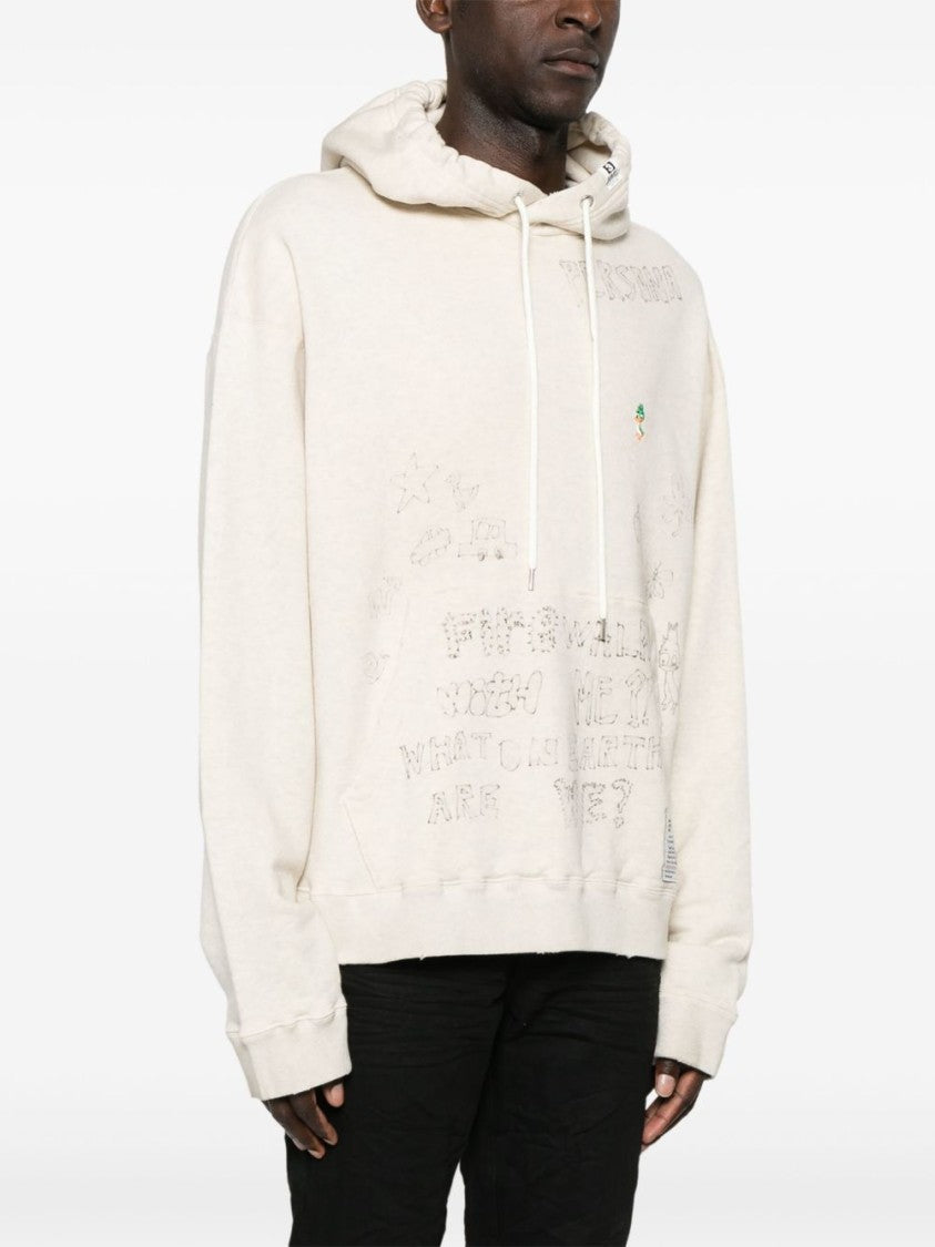 Maison Mihara Yasuhiro Hoodie With Drawstring Hood And Embroidered Detailing