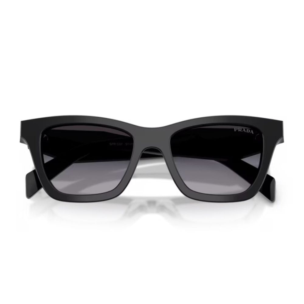 Prada Pr C07s Square Silhouette Glossy Black Acetate Prada Sunglasses