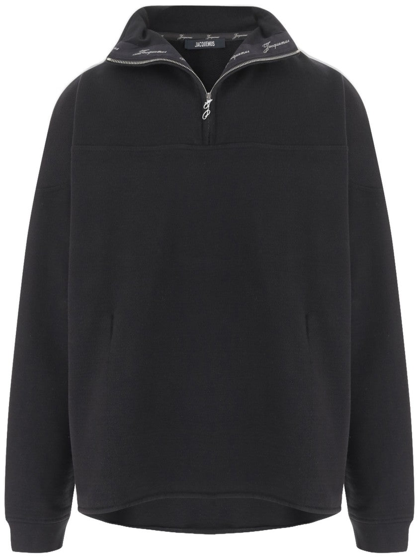 Jacquemus Rond Carré Sweatshirt With Turtle Neck And Zip