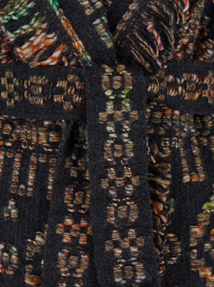 Alanui Grunge Beat Cardigan Charcoal/Multicolor