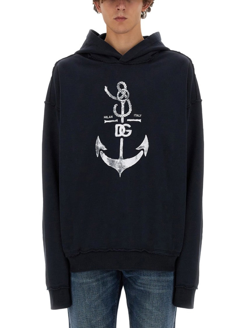 Dolce & Gabbana Sweatshirt With Navy Print