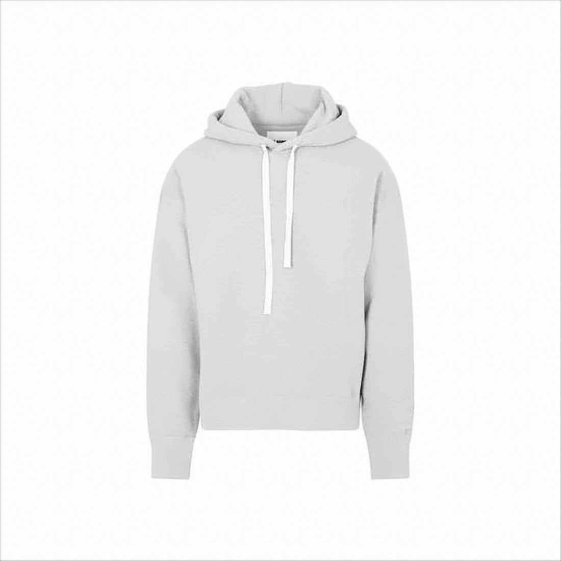 Jil Sander Minimalist Light Grey Cashmere-Cotton Hoodie