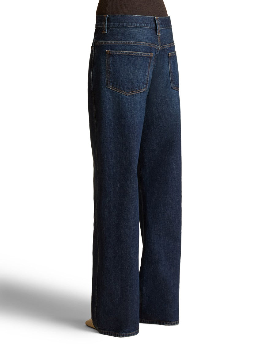 Khaite Relaxed-Fit Cotton Denim Jeans In Rich Blue