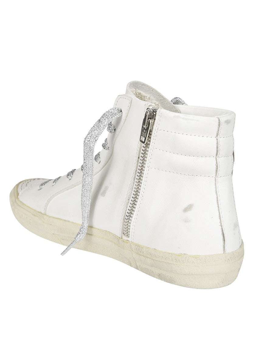 Golden Goose Slide Pelle Stella E Banda Suede