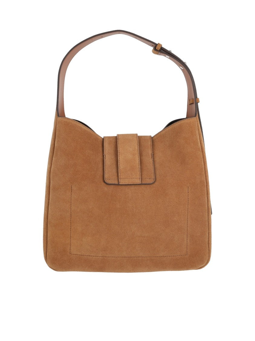 Hogan H01x Vertical Hobo Calfskin Suede Hobo Bag