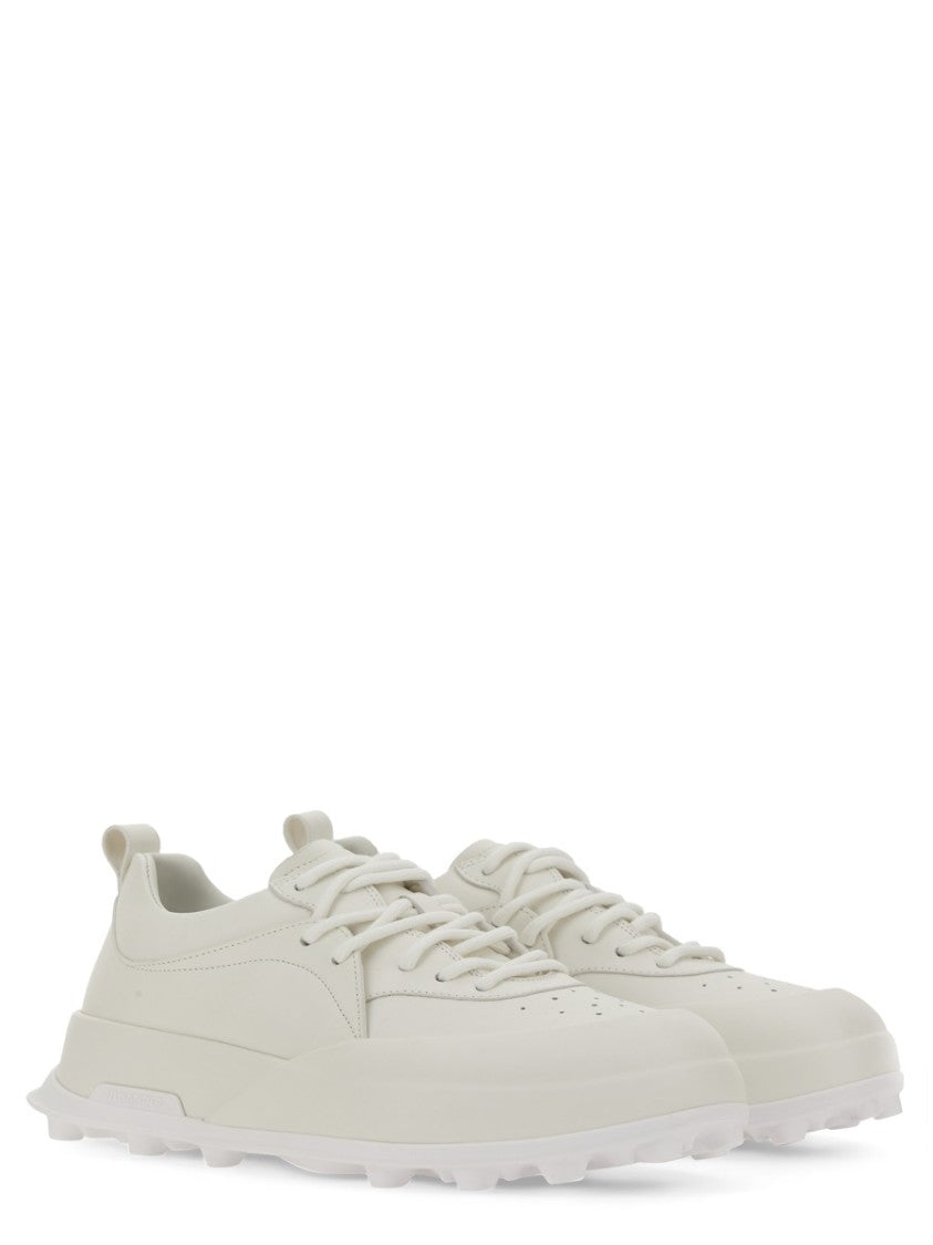 Jil Sander Orb Leather Sneakers With Chunky Sole