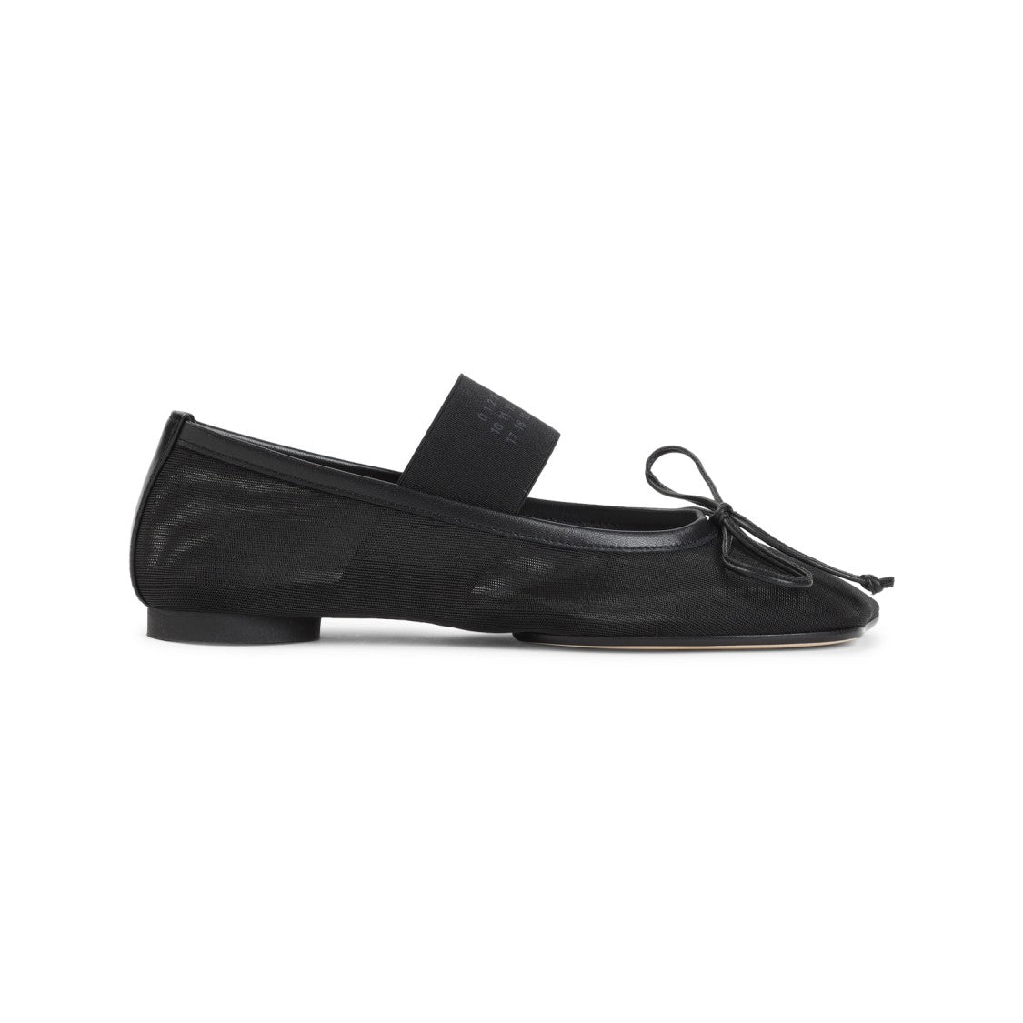 Mm6 By Maison Margiela Black Polyamide Ballerinas With Delicate Bow Detail