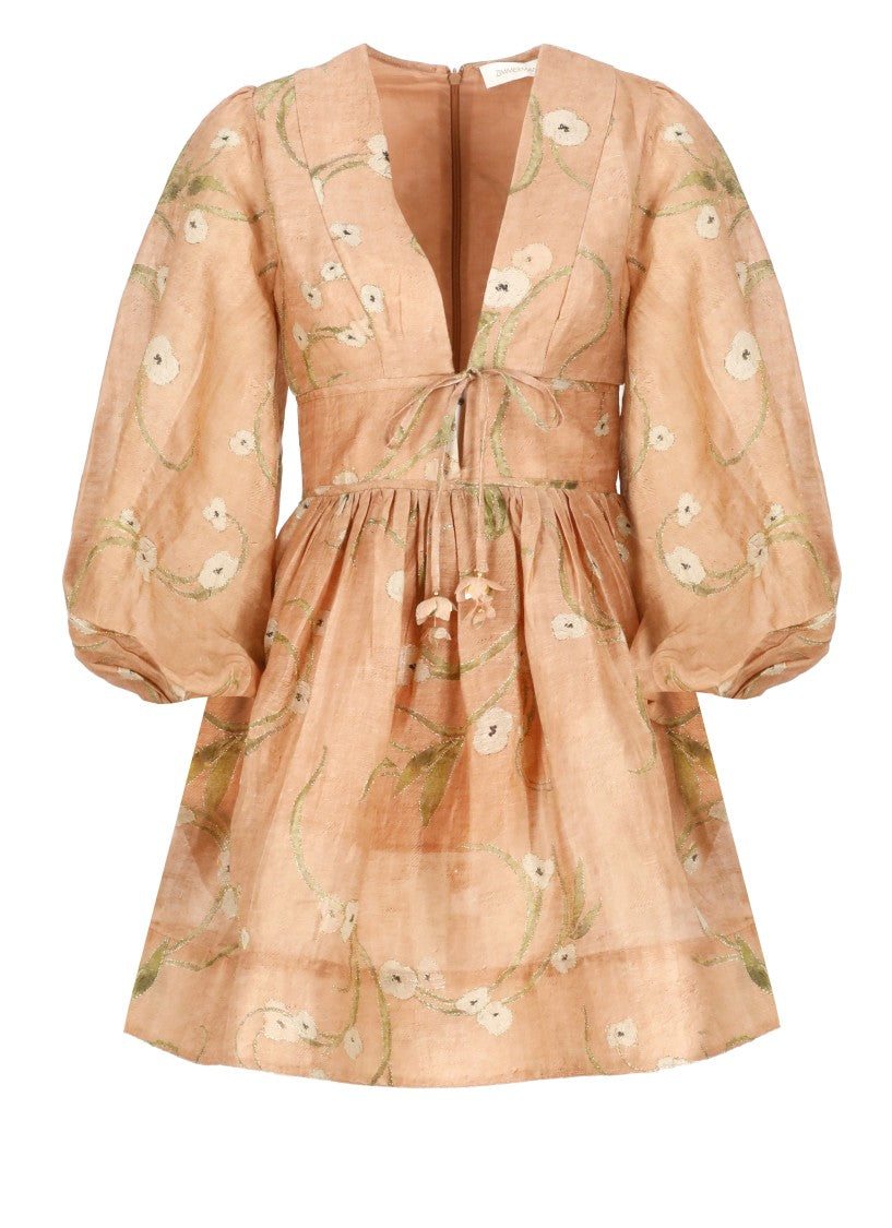 Zimmermann Pink Linen Dress