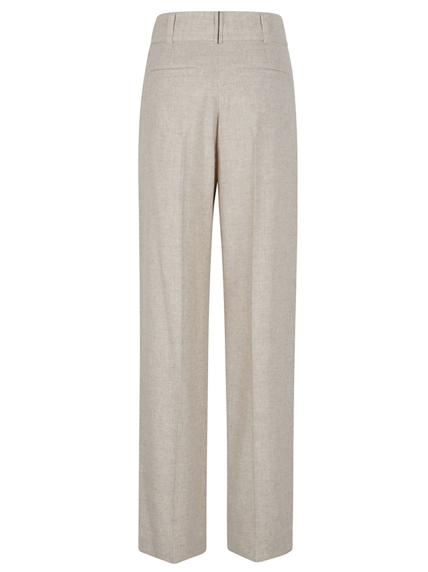 Brunello Cucinelli Wide Leg Trousers With Relaxed Silhouette And Pleats