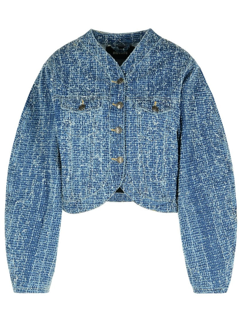 Rotate Blue Cotton Short Jacket