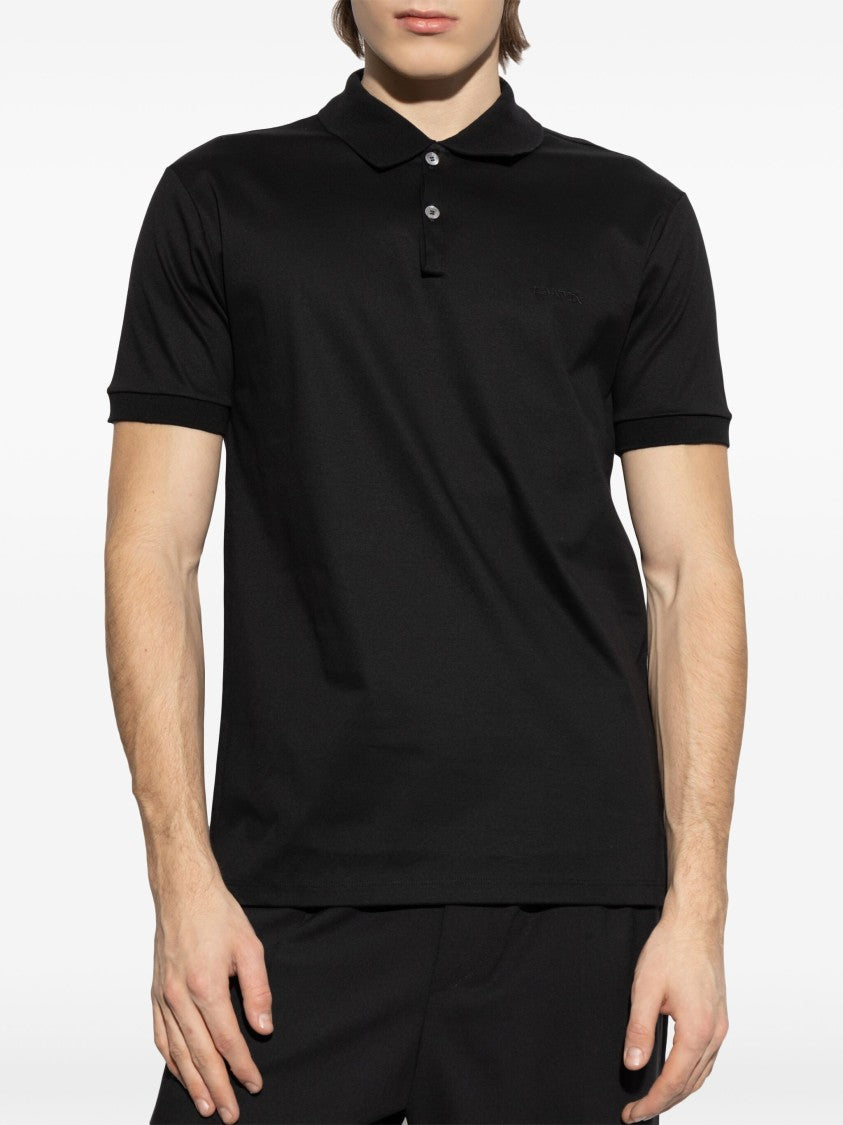 Lanvin Black Polo Classique Tailored Cotton Polo