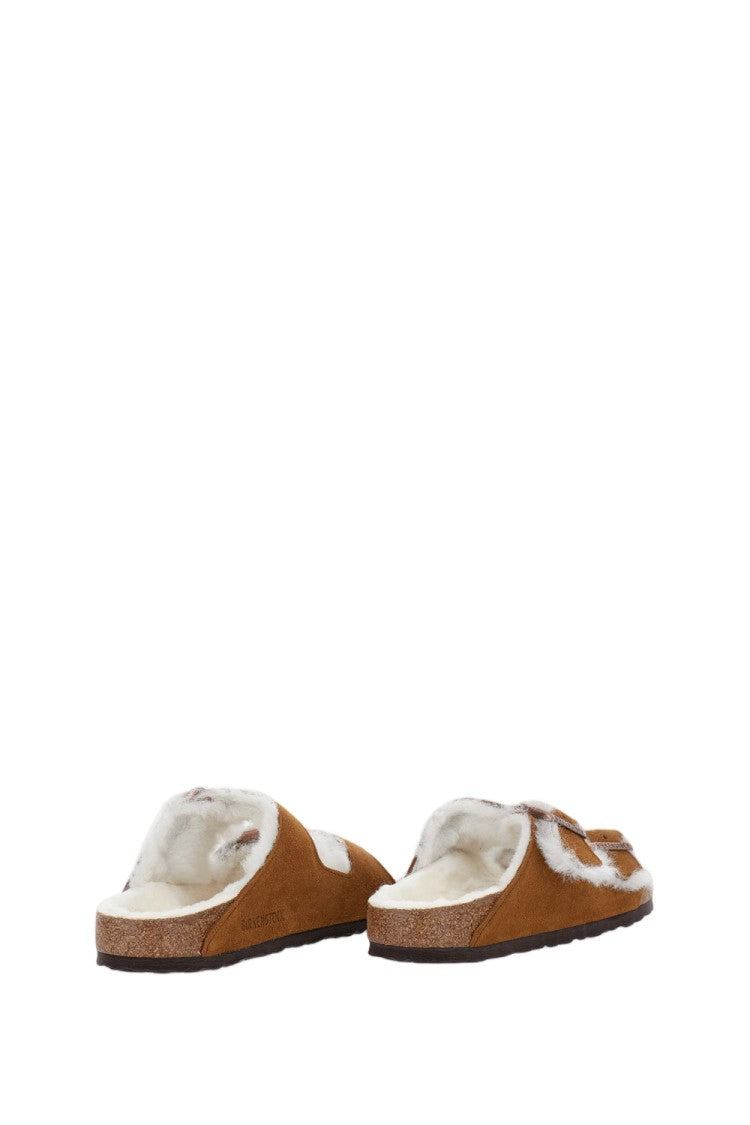 Birkenstock Brown Arizona Shearling Suede Sandals