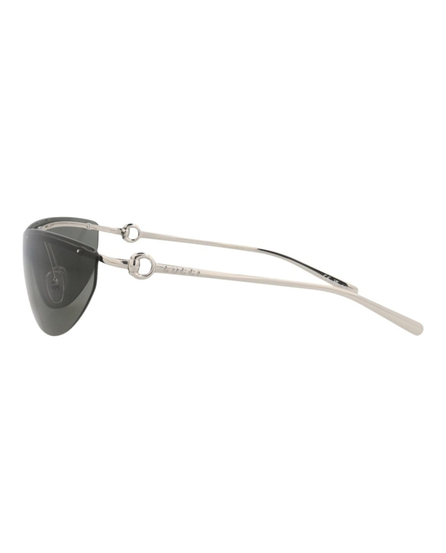 Gucci Shield-Frame Metal Sunglasses