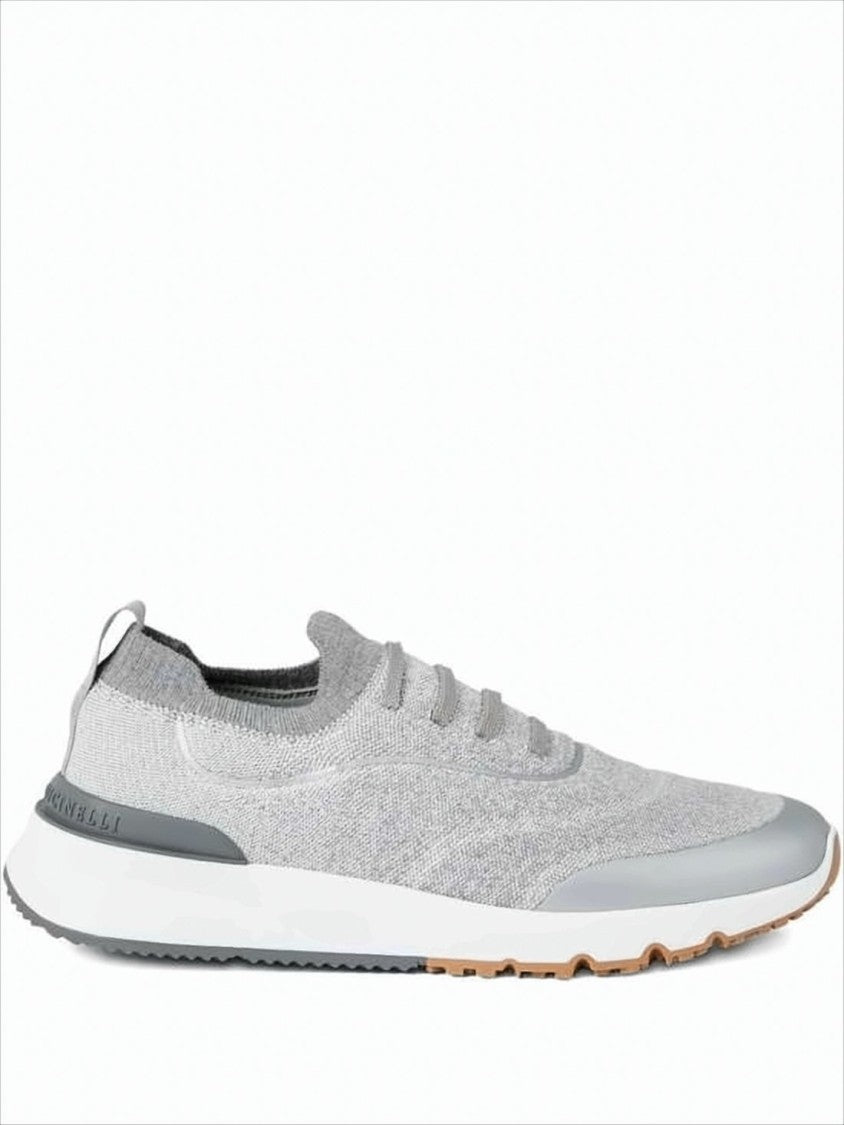 Brunello Cucinelli Knitted Low-Profile Sneakers With Tonal Laces And Cushioned Midsole