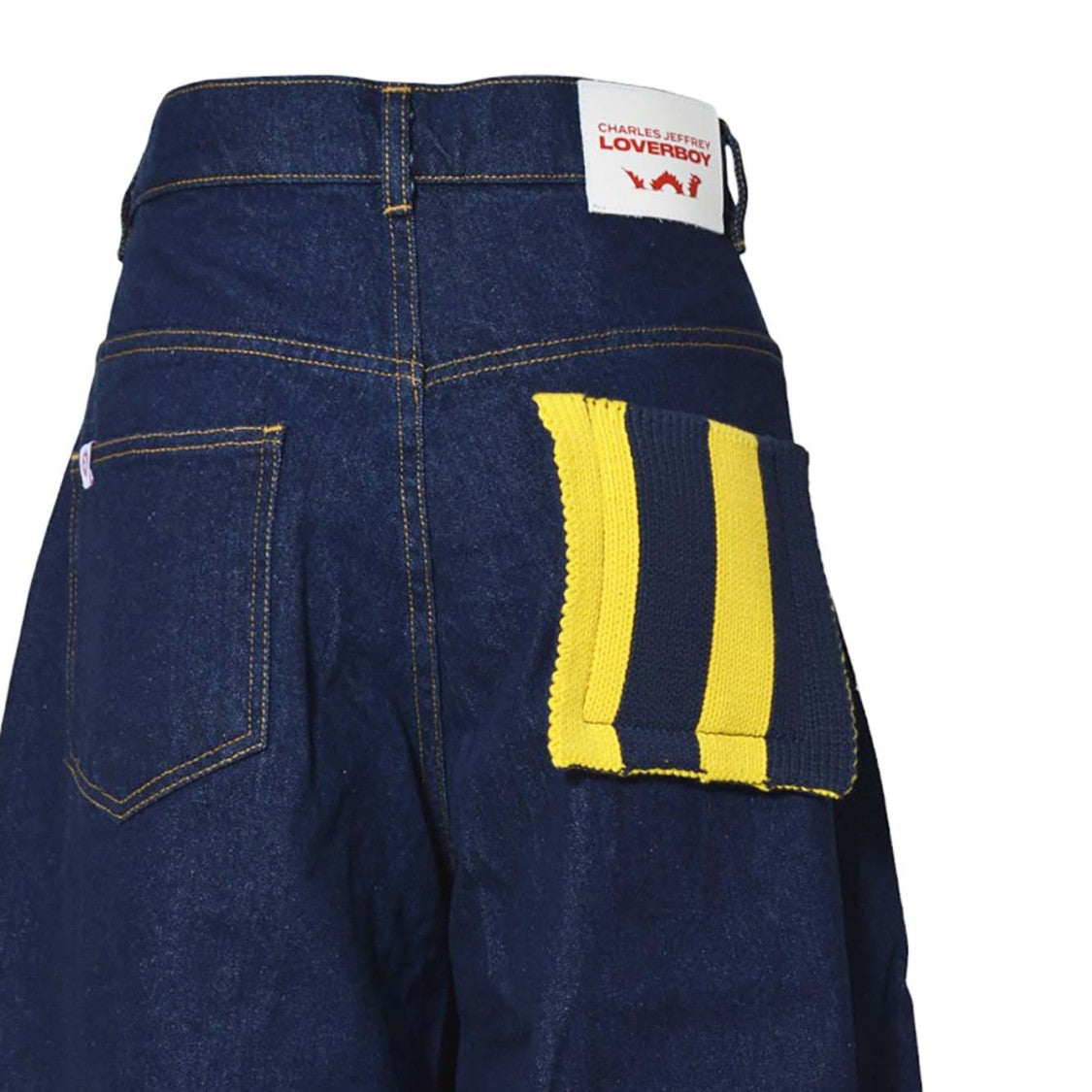 Charles Jeffrey Loverboy Blue Denim Wide Leg Jeans