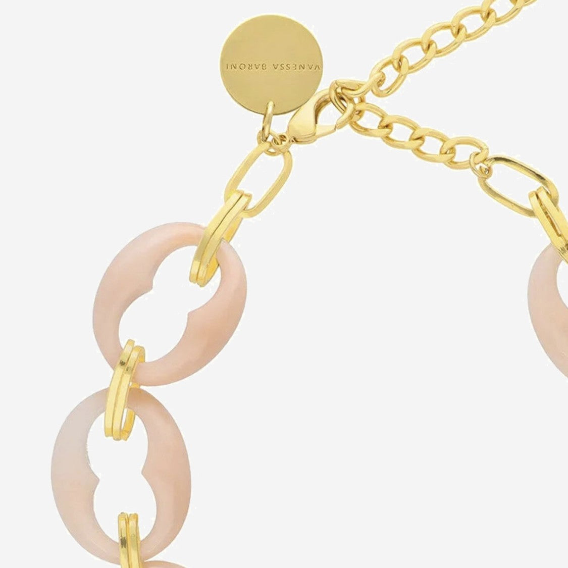 Vanessa Baroni Interlinked Acetate Necklace With Gold-Plated Charm