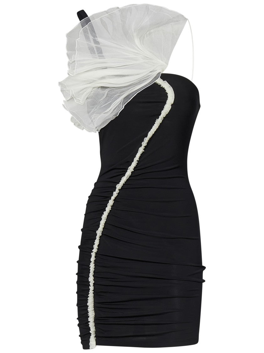 Nensi Dojaka Nora Mini Dress With Tulle Floral Accent