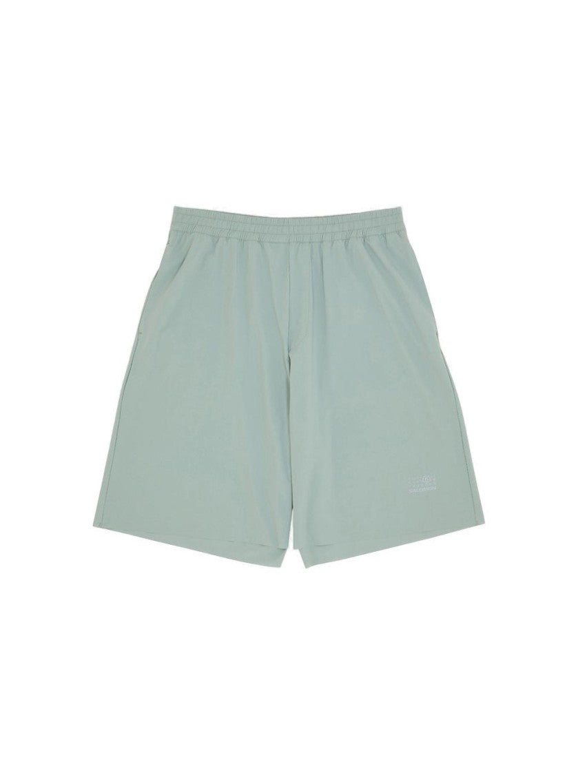 Mm6 By Maison Margiela Regular Fit Jadeite Sports Shorts With White Stitch Detail