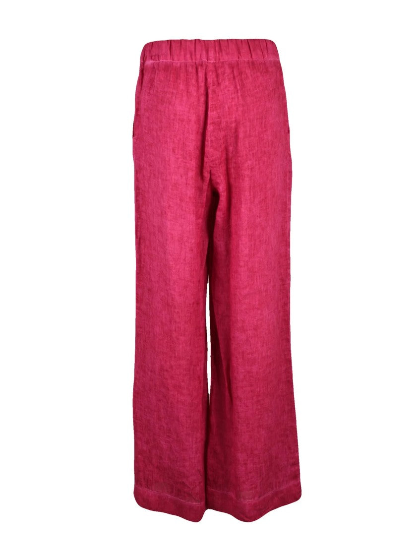 Anna Seravalli Fuchsia Linen Trackpants