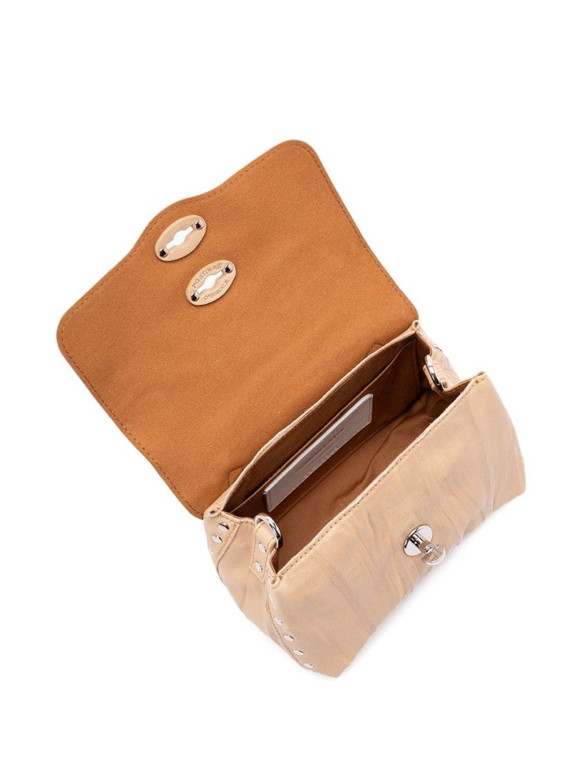 Zanellato Structured Beige Lamb Leather Shoulder Bag