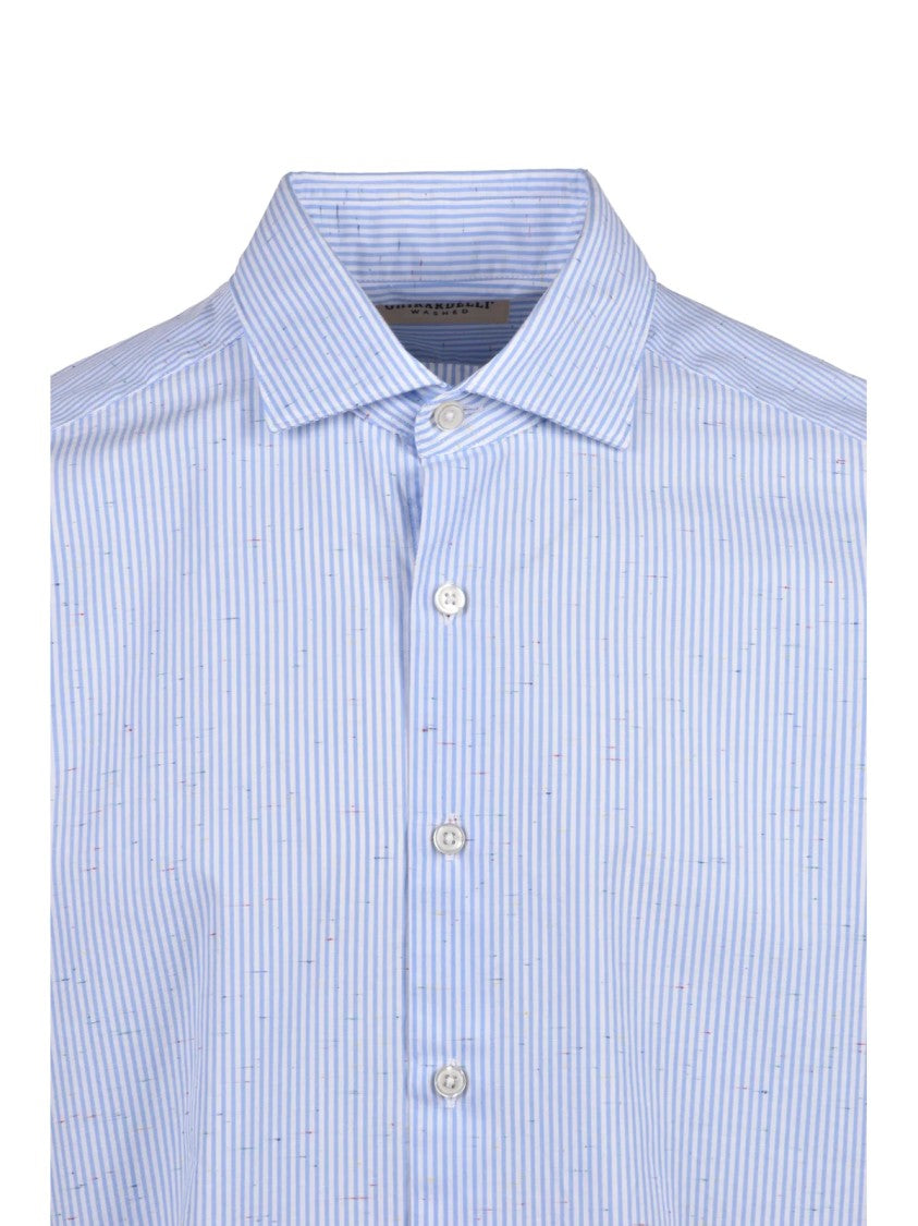 Ghirardelli Light Blue Striped Cotton Shirt
