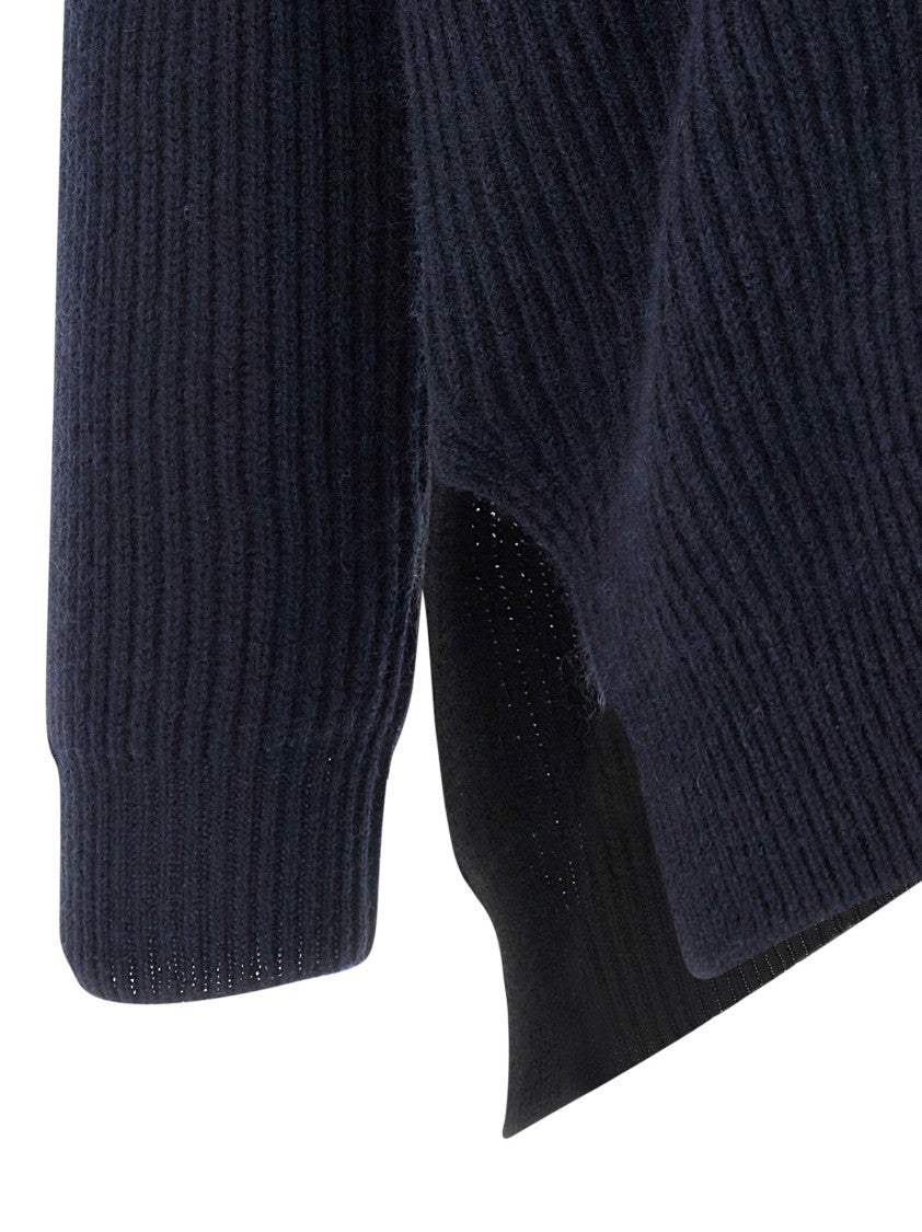Alberto Biani Two-Tone Cashmere Cardigan With V-Neck