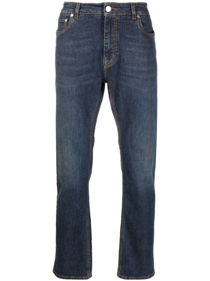 Etro Classic Straight Jeans With Subtle Faded Finish