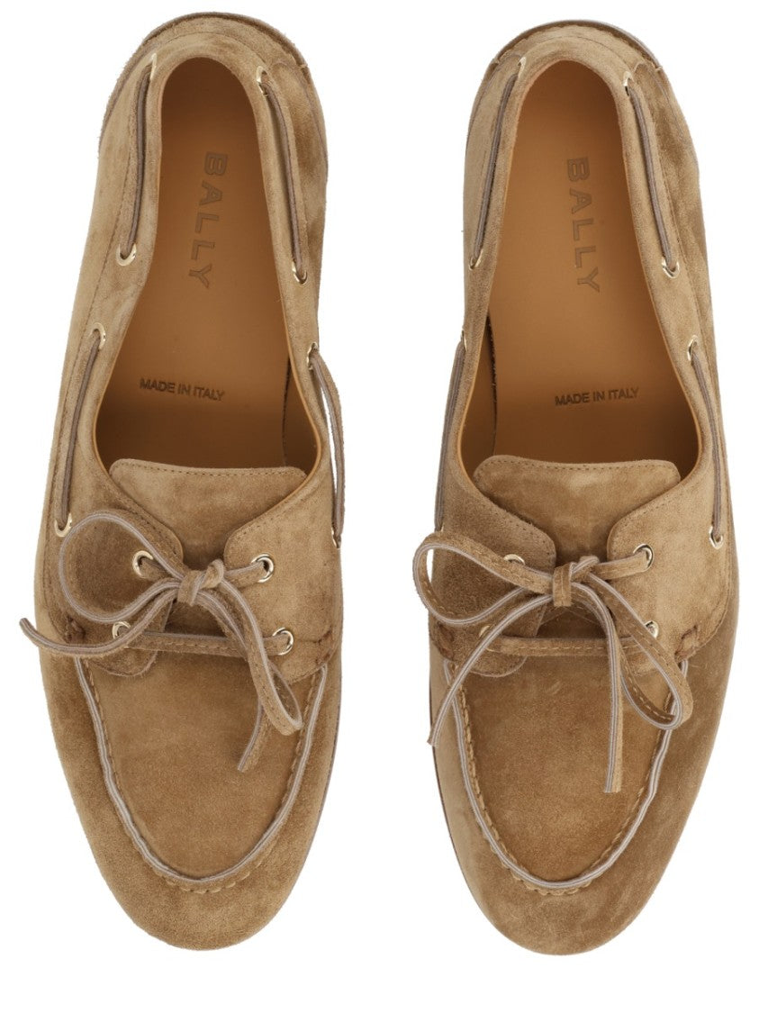 Bally Plum Leather Suede Moccasin Loafers