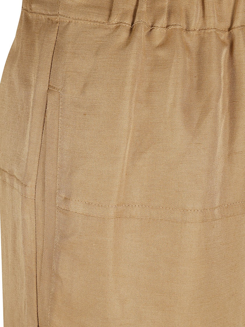 Max Mara Wide-Leg Brown Trousers With Relaxed Fit