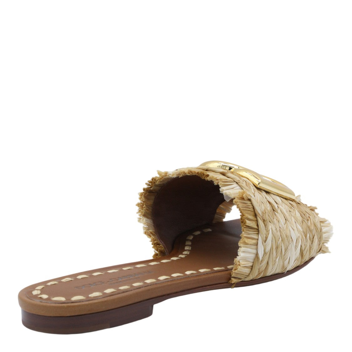 Dolce & Gabbana Woven Straw-Upper Flats