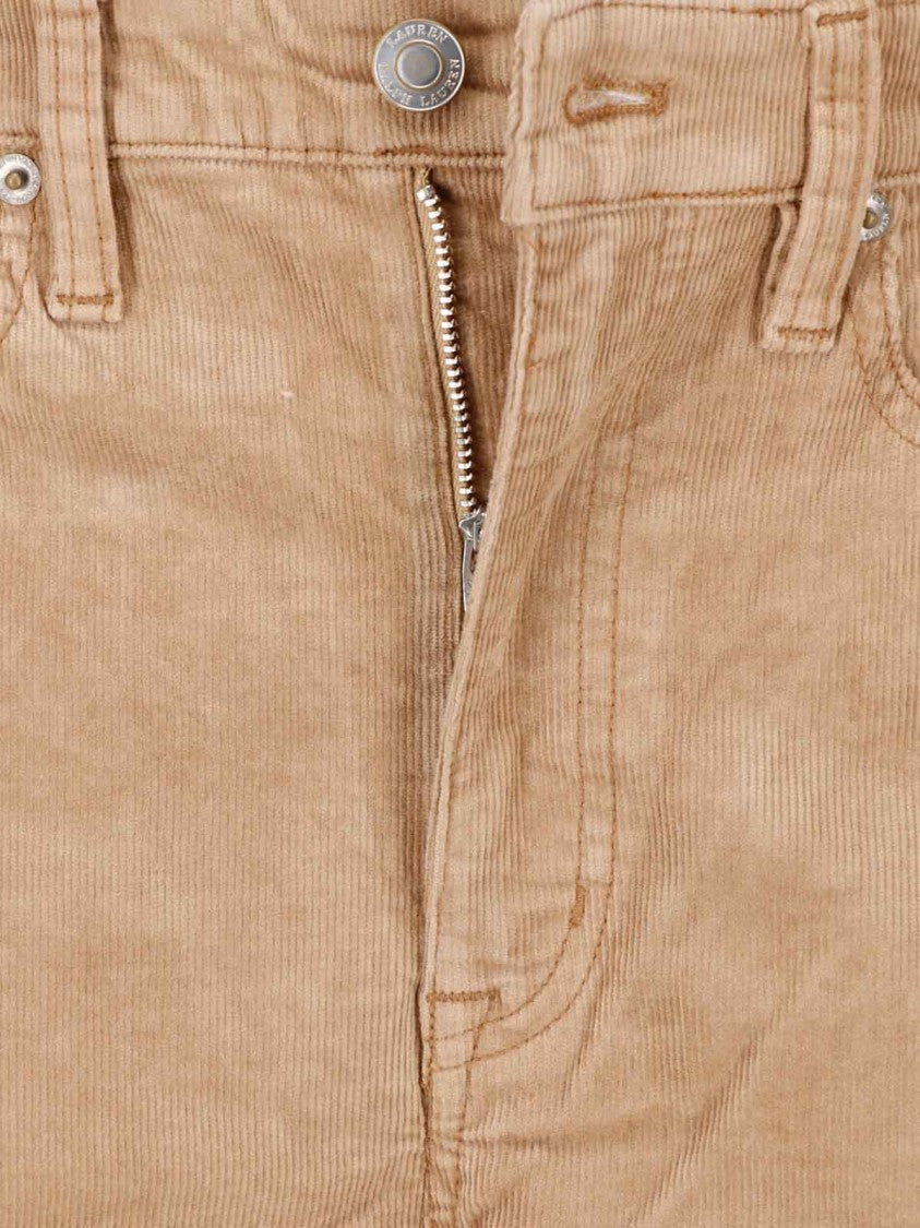 Polo Ralph Lauren Beige Wide-Leg Corduroy Pants With Classic Five-Pocket Design