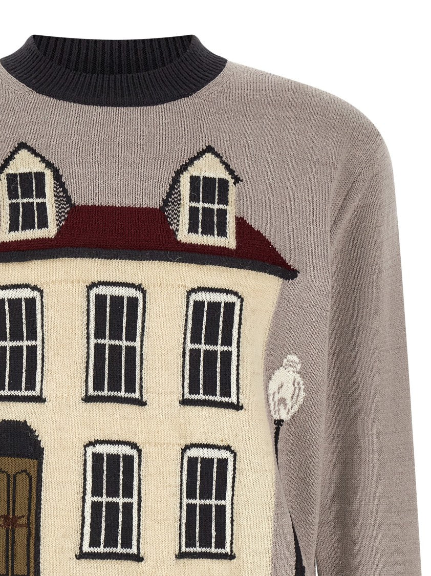 Junya Watanabe Textured Knit Sweater With Jacquard House Design