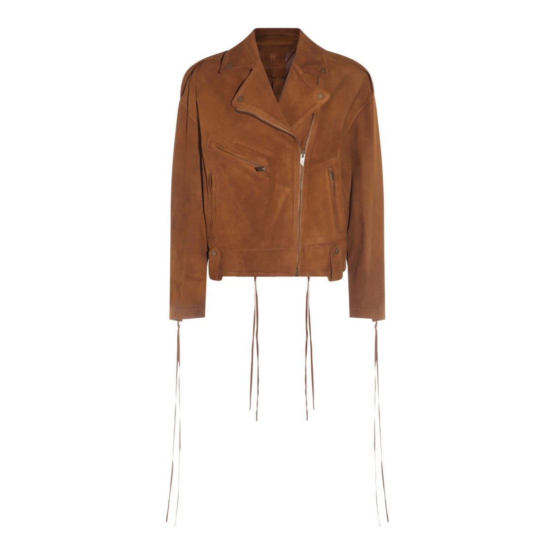 Salvatore Santoro Brown Leather Double Breasted Jacket