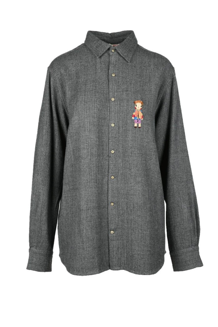 Pero Oversize Wool Shirt - Grey