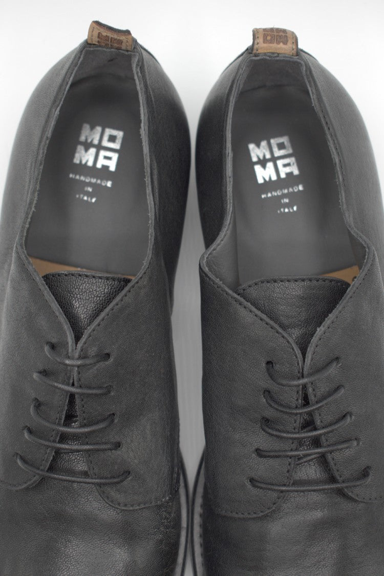 Moma Black Leather Brogues