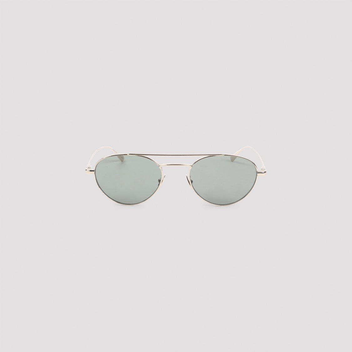 Saint Laurent Gold-Toned Minimalist Sunglasses With Double Bridge Design
