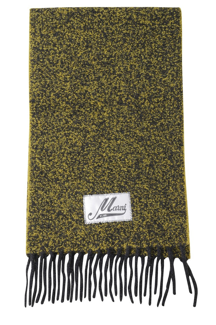 Marni Multicolor Logo Alpaca Blend Scarf