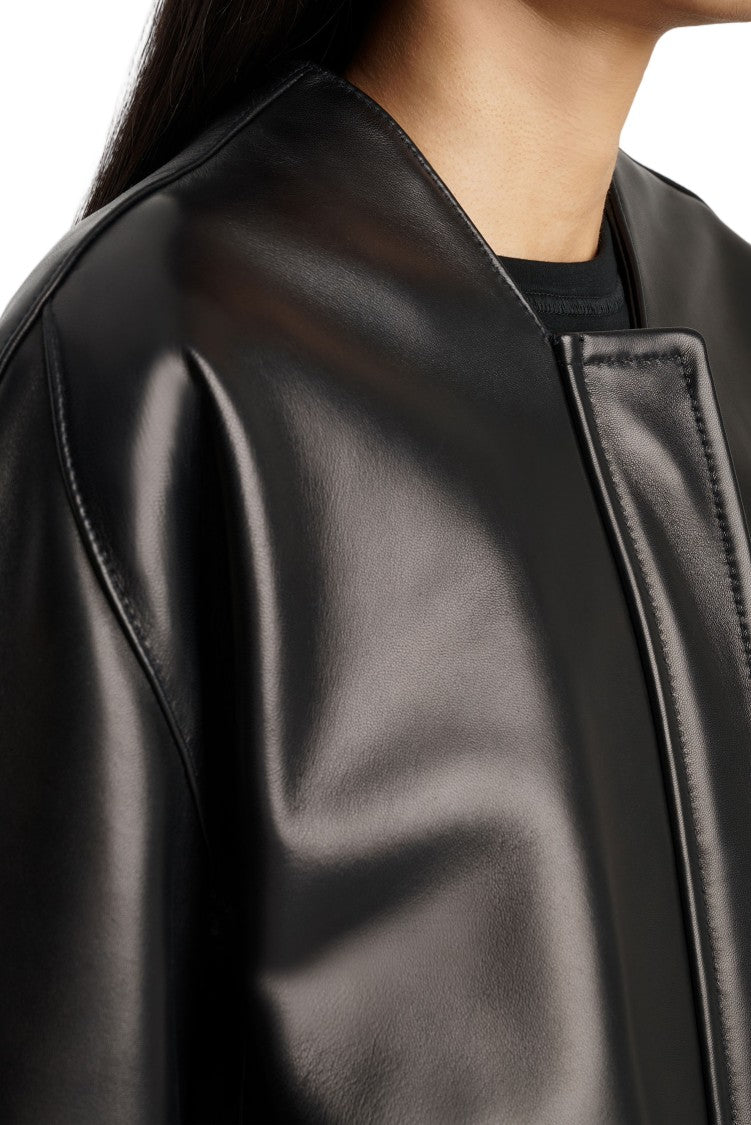 Khaite Cropped Bomber Jacket In Buttery-Soft Nappa Lambskin