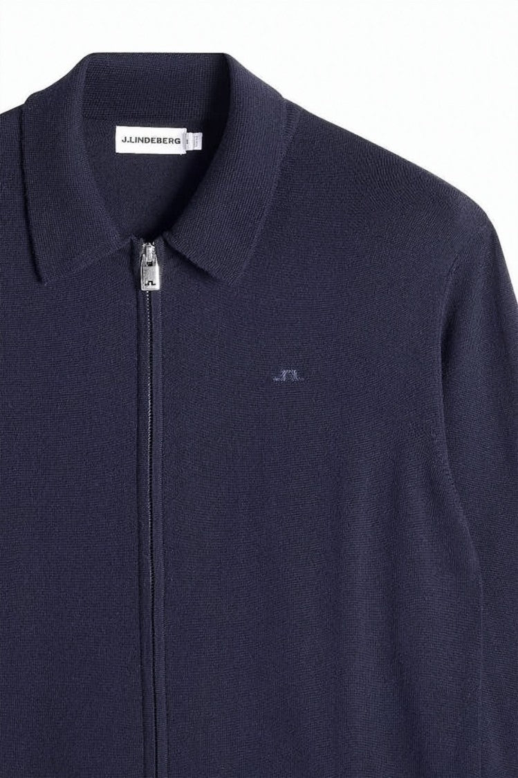 J Lindeberg Merino Wool Cardigan With Full Front Zipper