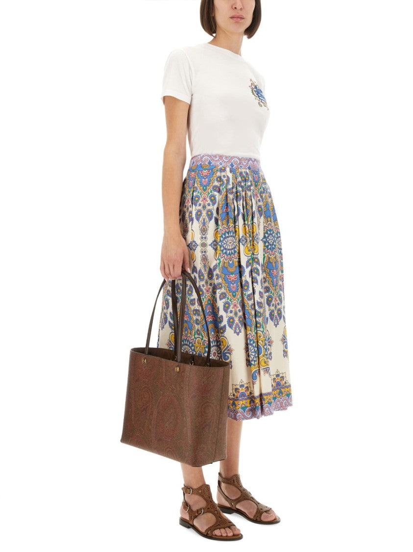 Etro Paisley Print Midi Skirt