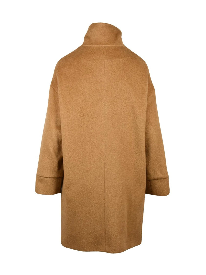 Oliver Horigamy Beige Virgin Wool-Blend Coat