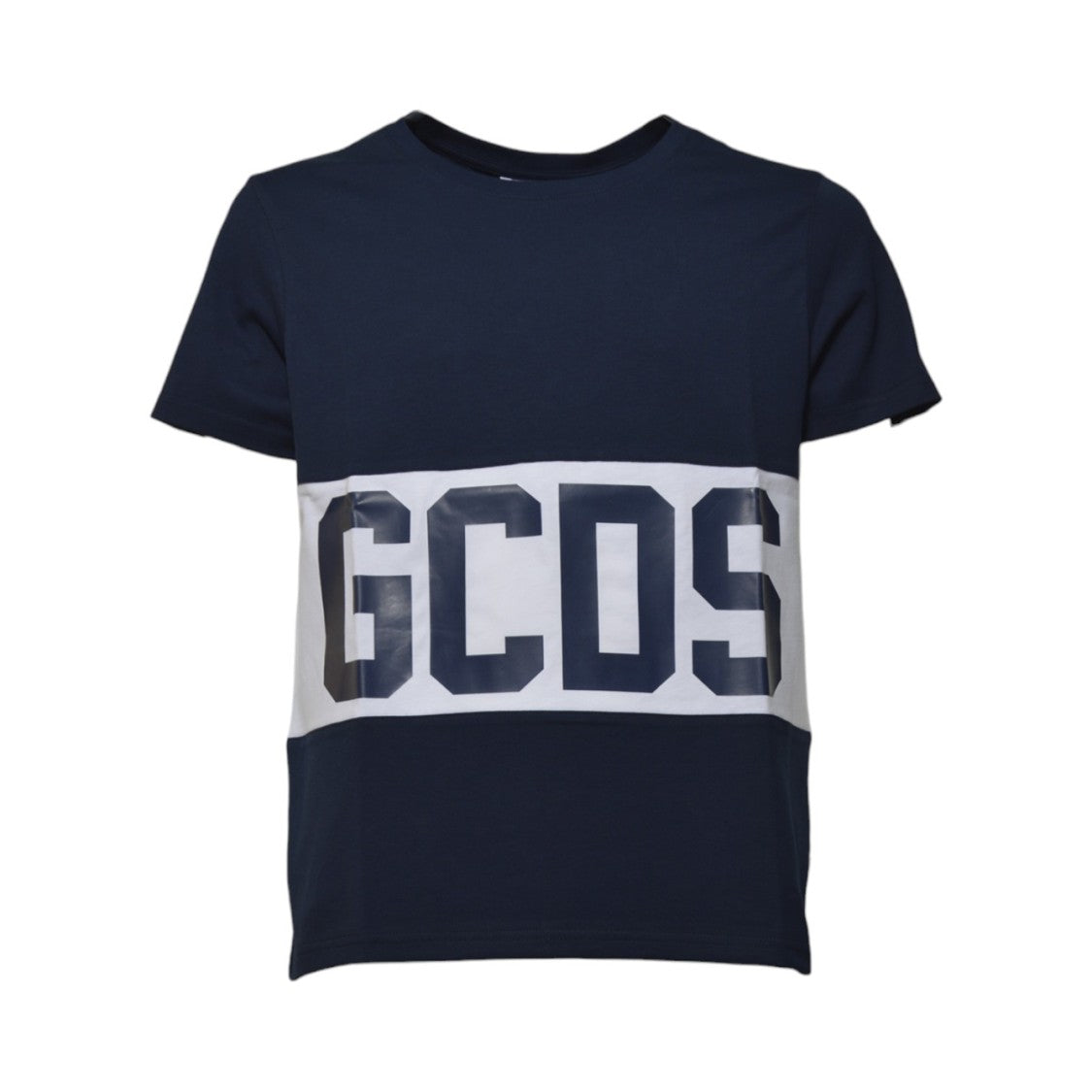 Gcds Dark Blue Cotton Band Logo T-Shirt