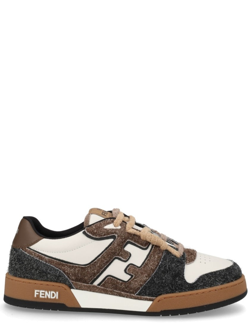 Fendi Fendi Match Low-Top Calf Leather Sneakers