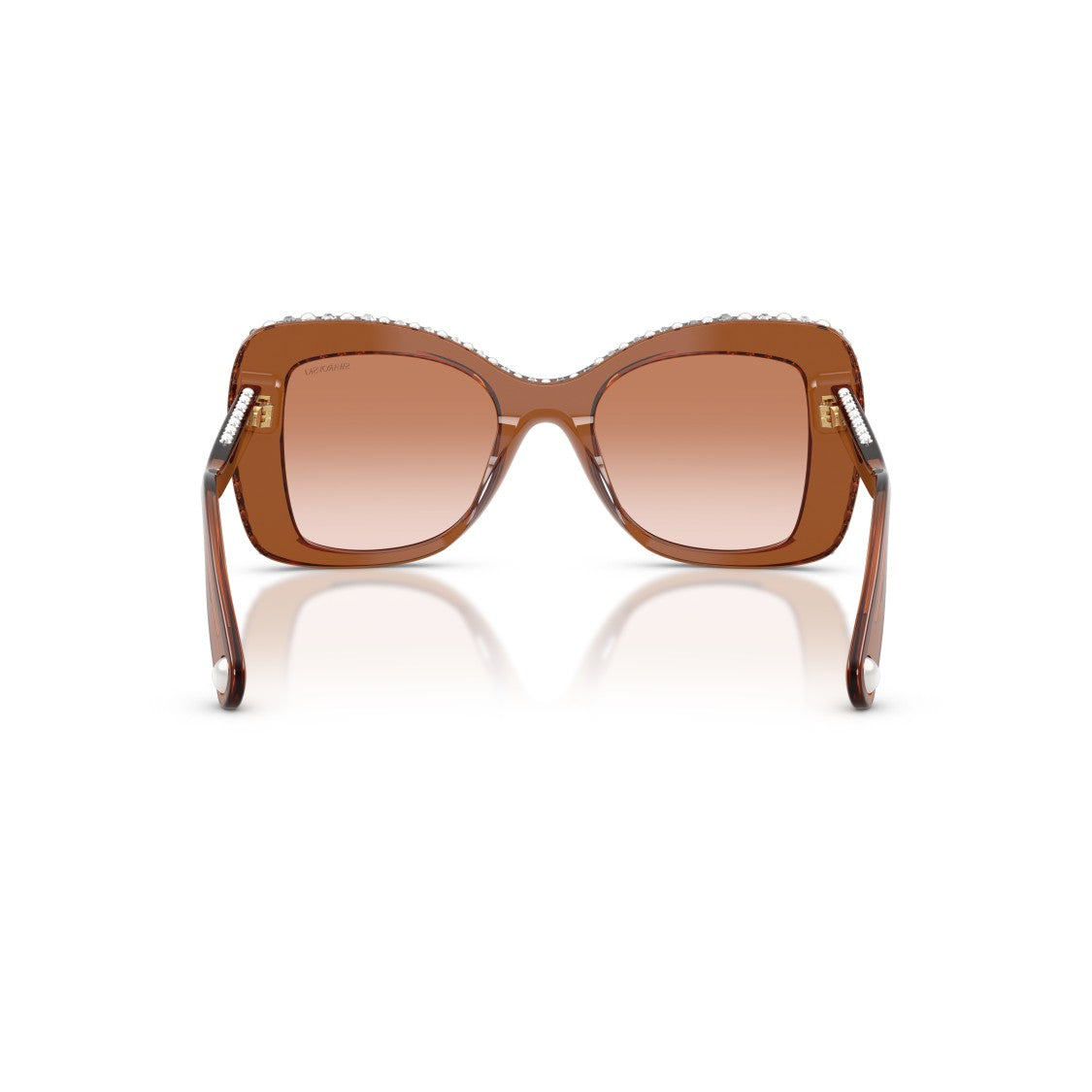 Swarovski 0Sk6062u Translucent Brown Acetate Sunglasses With Crystal Accents